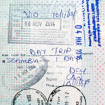 Visum stempel paspoort Zambia